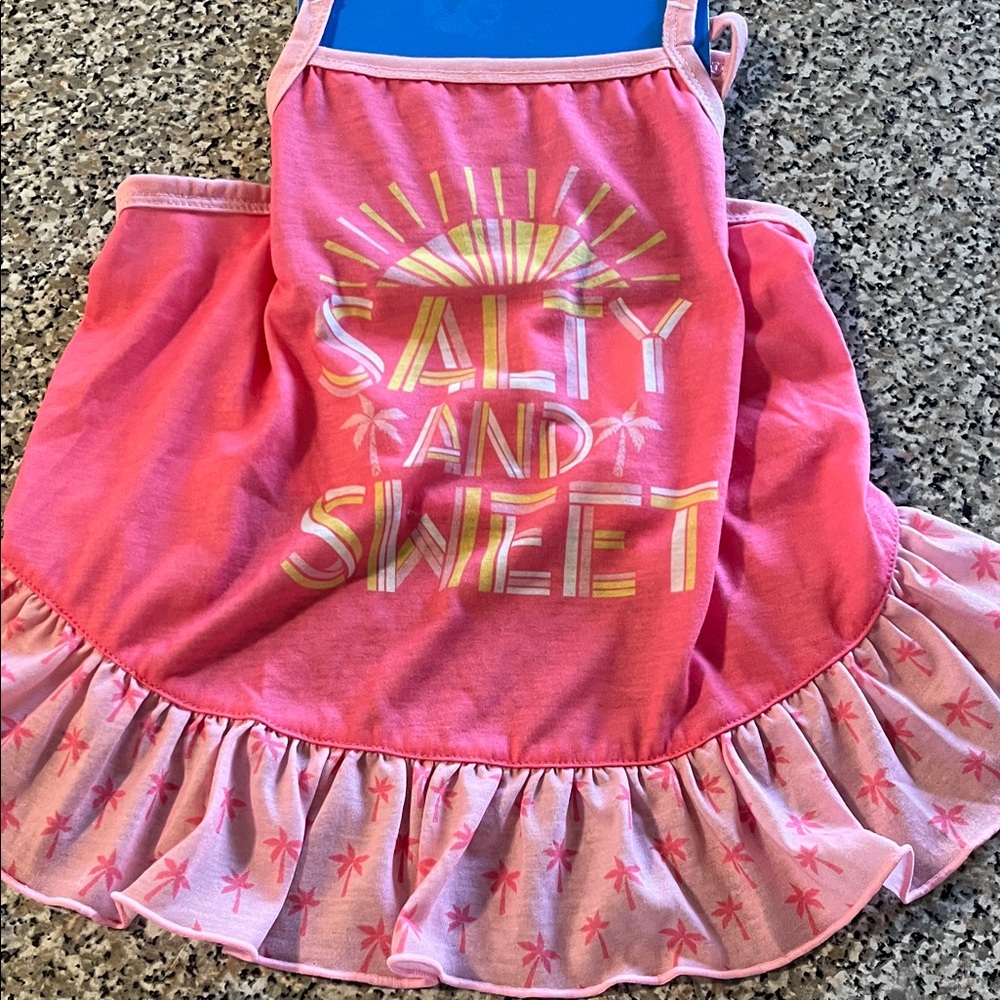 Pink Dog Dress with Ruffle Medium